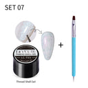 LILYCUTE 7ml Non Stick Hand Solid Extension Gel Nail Polish 3D Auroras Effect Carving Flower Function For Finger ProlongHard Gel