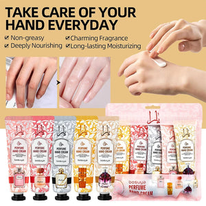 5pcs Perfume Fragrance Hand Cream Sets Moisturizing Non-sticky Hand Cream Nourishing Hydrating Anti Chapped Skin Care for Hands