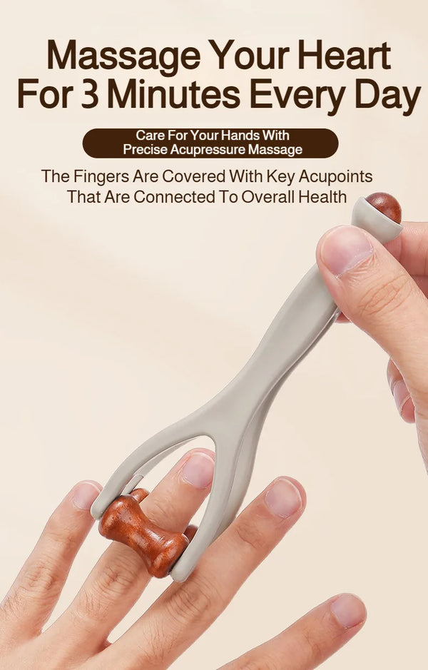 Wooden Finger Roller Massager Acupoint Relief Hand Joint Care Acupressure Massage Tool Hand Relaxation