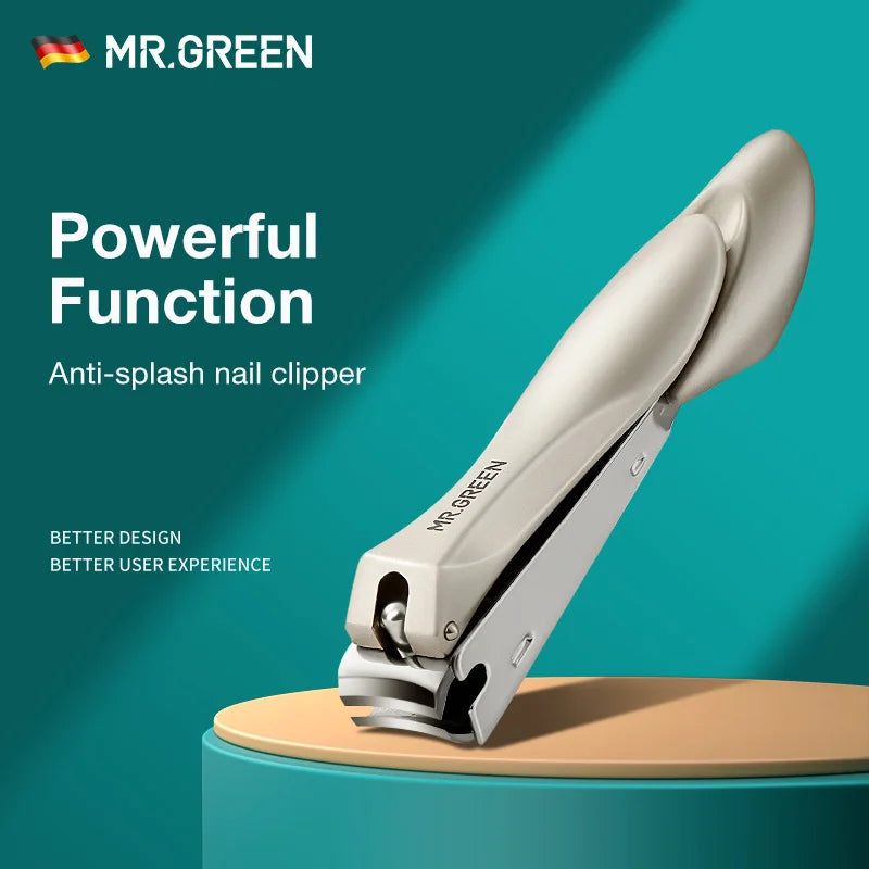 MR.GREEN Nail Clippers Stainless Steel Anti Splash Fingernail Cutter Manicure Tools Bionics Design Nail Trimmer Pedicure Scissor