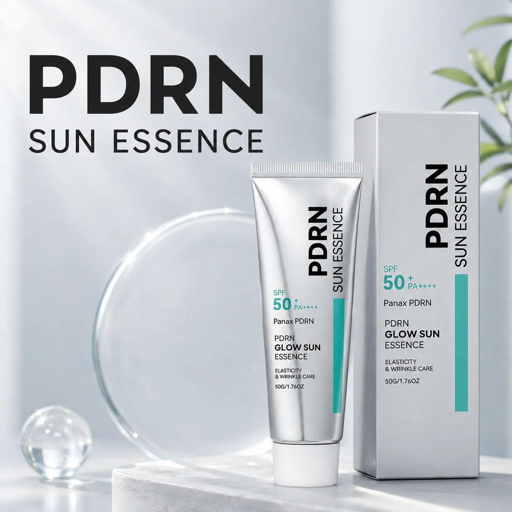 SPF 50 PDRN Facial Sunscreen Essence Broad Spectrum UV Defense Waterproof Moisturizing Refreshing Non Sticky Daily Face Sun Care