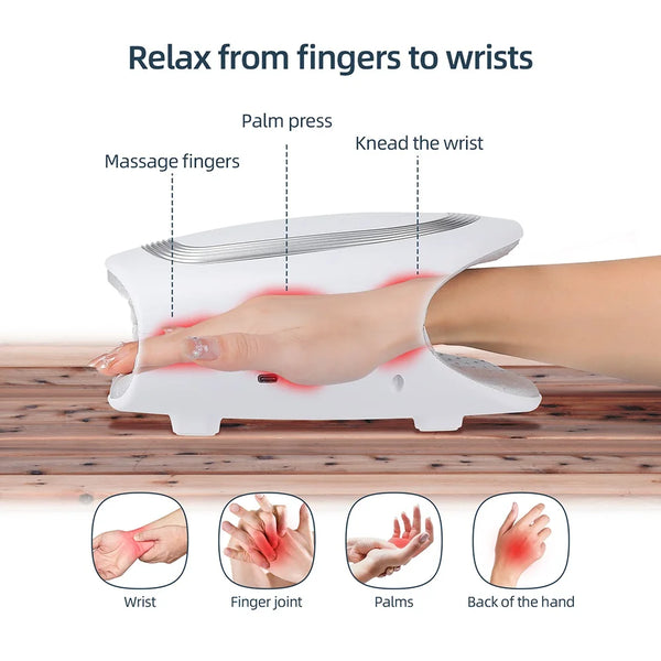 Electric Hand Massager With Compression Wireless Hand And Finger Massager Air Pressure Kneading Wrist Massager Gift for Mom Dad