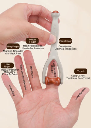 Wooden Finger Roller Massager Acupoint Relief Hand Joint Care Acupressure Massage Tool Hand Relaxation