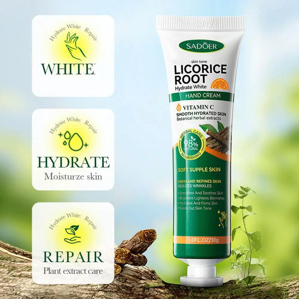 1/3/5/10 pcs SADOER Liquorice Whitening Hydrating Hand Cream with plant Essence Moisturizing Nourishing Brightening Hands Care