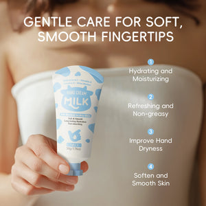 LAIKOU Milk Hand Cream Intensive Hydration Fast-Absorbing Smoothing Repair Dry Cracked Skin Vitamin C Enriched