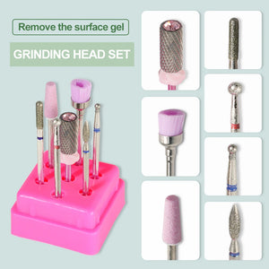 7 Pcs Tungsten Carbide Ceramic Nail Drill Bits For Manicure Removing Gel Varnish Nail Drill Bit Kits Accessories Engraving Tools