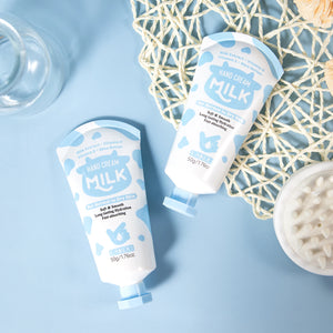 LAIKOU Milk Hand Cream Intensive Hydration Fast-Absorbing Smoothing Repair Dry Cracked Skin Vitamin C Enriched