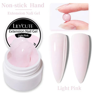 LILYCUTE 7ml Non Stick Hand Solid Extension Gel Nail Polish 3D Auroras Effect Carving Flower Function For Finger ProlongHard Gel