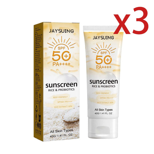 Probiotic Organic Rice Sunscreen Prevent Tanning Reduce Risk Sunburn Waterproof Broad Spectrum Protection UV Resistant Lotion