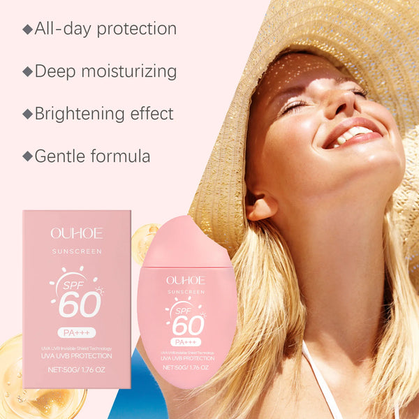 Moisturizing Brighten Sunscreen Cream Spf50+ Uv Protection Deep Nourishing Non Greasy Even Skin Tone Long Lasting Daily Sun Care