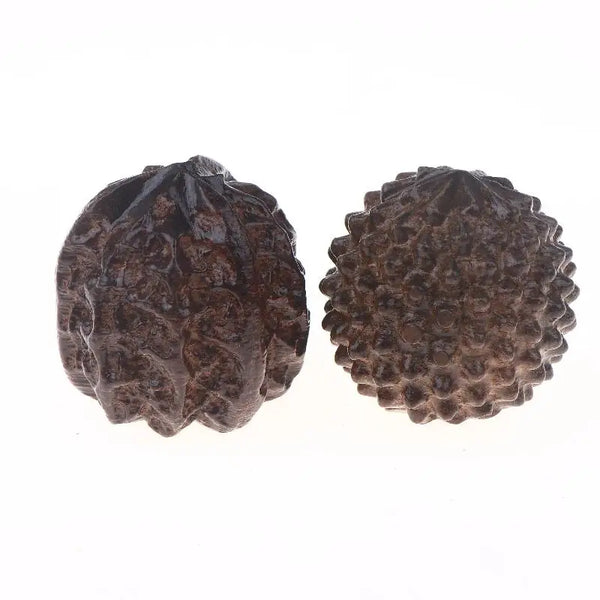1Pair Sandalwood Handheld Ball Relief Walnut Handheld Ball Massage Exercise Healthcare Plaything Hand-Worn Ball