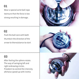 LED Gyroscopic Power Wrist Ball Self-starting Gyro Ball Gyroball Arm Hand Muscle Force Trainer Exercise Strengthener