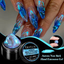 LILYCUTE 7ml Non Stick Hand Solid Extension Gel Nail Polish 3D Auroras Effect Carving Flower Function For Finger ProlongHard Gel