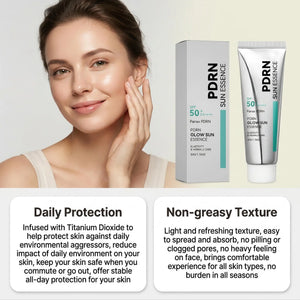 SPF 50 PDRN Facial Sunscreen Essence Broad Spectrum UV Defense Waterproof Moisturizing Refreshing Non Sticky Daily Face Sun Care