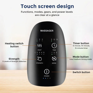 Cordless Electric Hand Massager with Air Pressure Hot Compress Palm Massage Hand Point Airbag Relieve Finger Wrist Muscle Relax