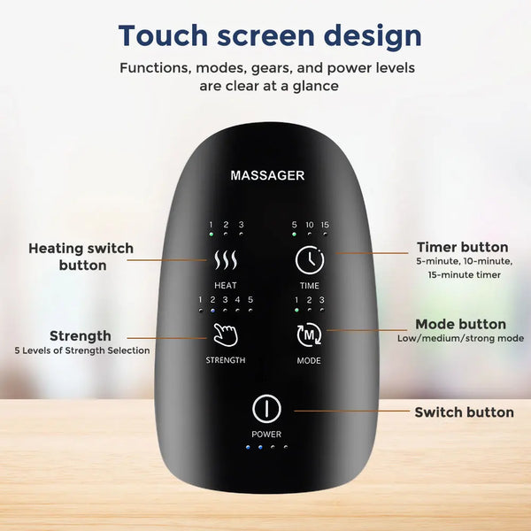 Cordless Electric Hand Massager with Air Pressure Hot Compress Palm Massage Hand Point Airbag Relieve Finger Wrist Muscle Relax