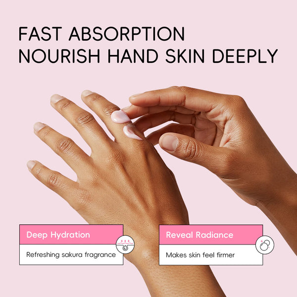 LAIKOU Japan Sakura Hand Cream Hydrating Hand Moisturizer Smoothing Radiant Treatment Refreshing Scent Hand Balm
