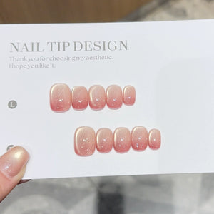 10pcs Love Cat Eye Handmade Press on Nails Simple Fake Nails False Nails Short Artificial Nail