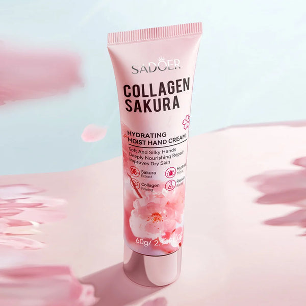 Collagen Cherry Blossom Moisturizing Smooth Hand Cream For Autumn And Winter Portable Dry Skin Moisturizing Cream