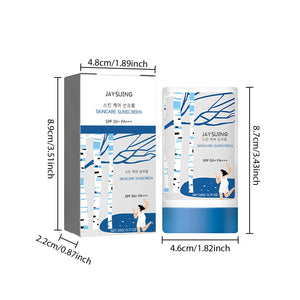 Jaysuing Skincare Sunscreen SPF 50+ Uv Protective Deep Moisturizing Anti Oxidant Non Greasy Waterproof Sunblock Stick Beauty