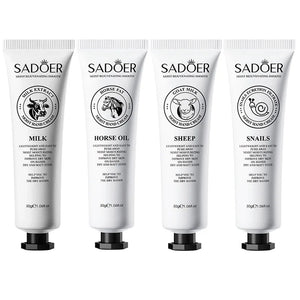 5pcs Hand Cream Gift Set – Infused with Goat Milk & Nourishing Oils for Deep Moisture and Restorative Care, 30g Squeeze Tubes