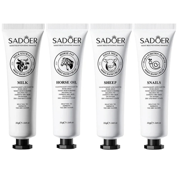 5pcs Hand Cream Gift Set – Infused with Goat Milk & Nourishing Oils for Deep Moisture and Restorative Care, 30g Squeeze Tubes