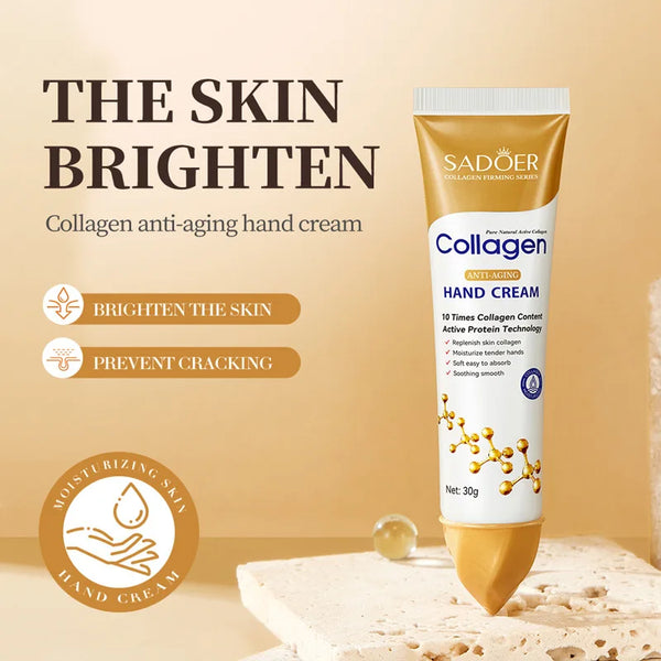 SADOER Collagen Moisturizing Hand Cream Anti Aging Replenish Whitening Repair Damaged Skin Hydrating Hands Skin Care