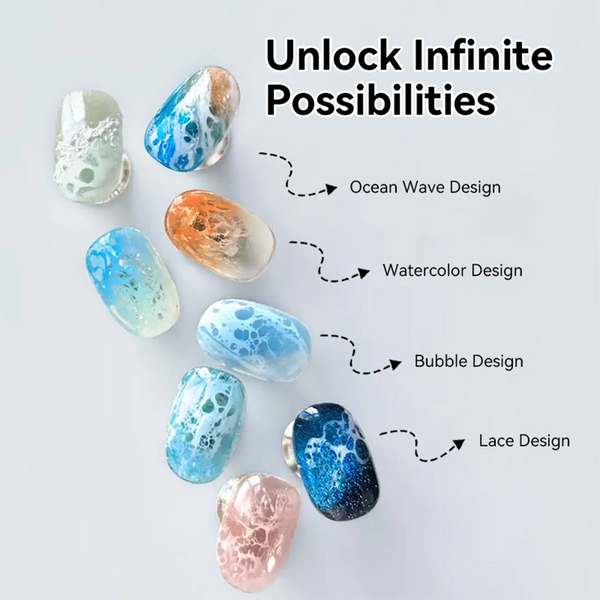 10ml White Ocean Wave Watercolor Nail Gel Polish 3s Spreading White Bubble Lace Design Nail Art Varnish Soak Off UV LED Nail Art