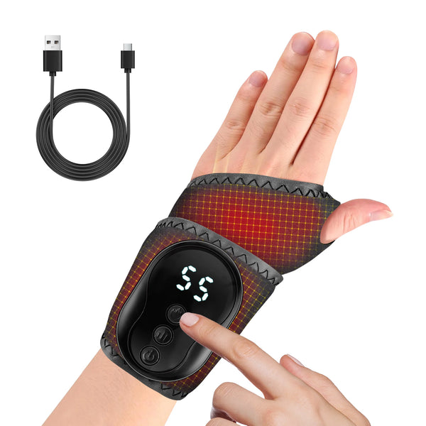 Portable Wrist Massager Hand Massage Deivce Cordless Wrist Brace Vibration Wrist Pad for Carpal Tunnel Hand Wrist Daily Comfort