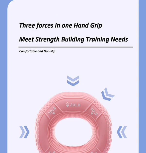 Silicone Adjustable 20-90LB Hand Grip Arm Strength Exercise Gripping Ring Fitness Gym Finger Forearm Trainer Carpal Expander