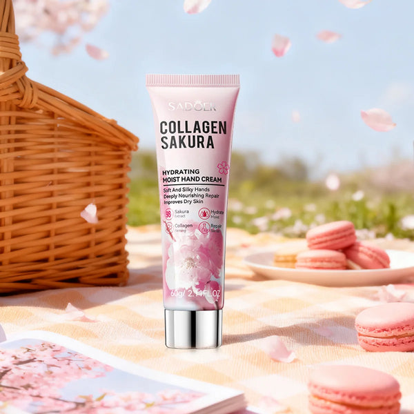 Collagen Cherry Blossom Moisturizing Smooth Hand Cream For Autumn And Winter Portable Dry Skin Moisturizing Cream