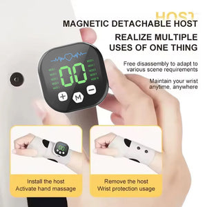 EMS Electric Cordless Hand Wrist Massager 10 Mode Vibration Massage Relieve Hand Muscle Fatigue USB Rechargeable Wrist Brace Wra