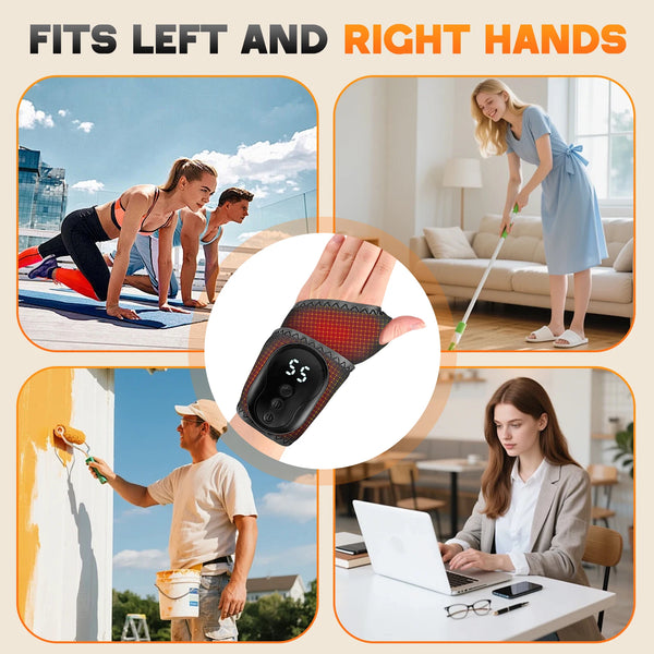 Portable Wrist Massager Hand Massage Deivce Cordless Wrist Brace Vibration Wrist Pad for Carpal Tunnel Hand Wrist Daily Comfort