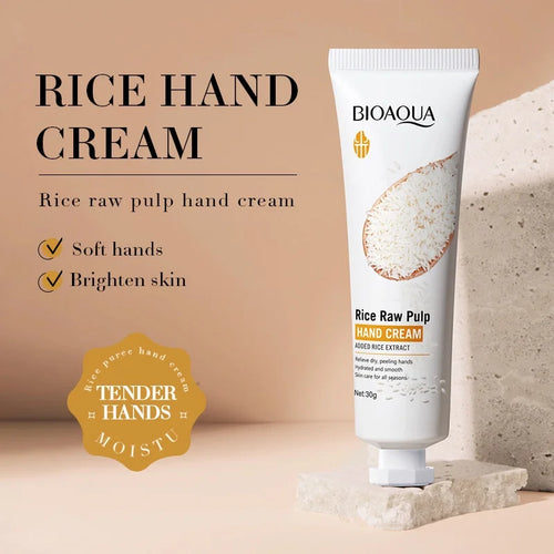 BIOAOUA Rice Raw Pulp Hand Cream Moisturizing Brighten Anti-cracking 30g