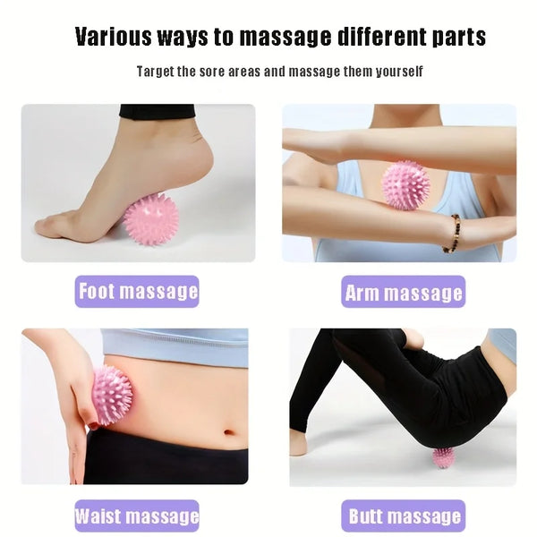 Spiky Massage Balls for Feet, Back, Hands, Muscles - Firm, Medium and Soft Spiked Massager Rollers for Plantar, Exercise