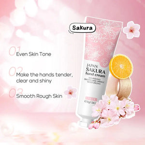 LAIKOU Sakura Hand Cream Deep Moisturizing & Restoring Hand Lotion for Dry Skin,Non-Greasy, Fast Absorbing Hand Care Cream