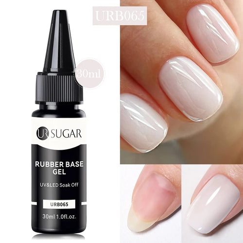 UR SUGAR 30ml Pink Gold Flakes Rubber Base Gel Refill Package Aurora Glitter Sequins Varnish Soak Off UV LED Gels Polish