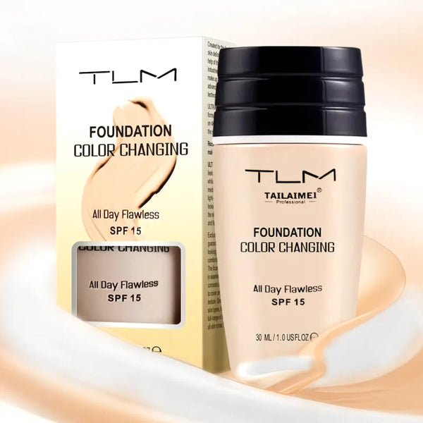Warm Change Liquid Foundation Sunscreen Lasting Oil Control Easy To Apply Makeup Waterproof Portable