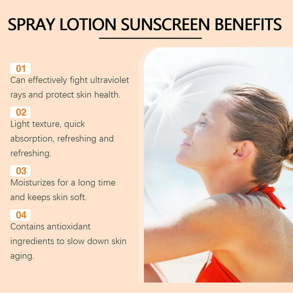 EELHOE Vitamin E Sunscreen Spray 100ml Long-lasting Deep Moisturizing Anti-UV Skin Protector Anti Oxidant Face Body Skin Care