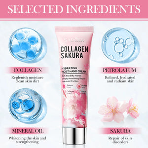 Collagen Cherry Blossom Moisturizing Smooth Hand Cream For Autumn And Winter Portable Dry Skin Moisturizing Cream