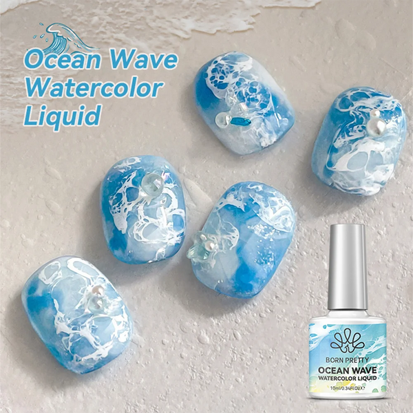 10ml White Ocean Wave Watercolor Nail Gel Polish 3s Spreading White Bubble Lace Design Nail Art Varnish Soak Off UV LED Nail Art