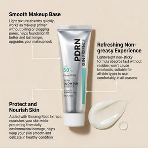 SPF 50 PDRN Facial Sunscreen Essence Broad Spectrum UV Defense Waterproof Moisturizing Refreshing Non Sticky Daily Face Sun Care