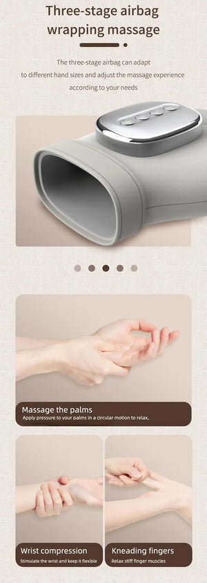 Professional Hand Massager Finger Wrist Palm Relaxation Device with Airbag Compression Kneading for Maximize Your Hand Comfort