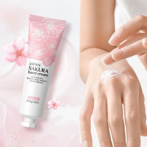 LAIKOU Sakura Hand Cream Deep Moisturizing & Restoring Hand Lotion for Dry Skin,Non-Greasy, Fast Absorbing Hand Care Cream