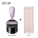 LILYCUTE 7ml Non Stick Hand Solid Extension Gel Nail Polish 3D Auroras Effect Carving Flower Function For Finger ProlongHard Gel