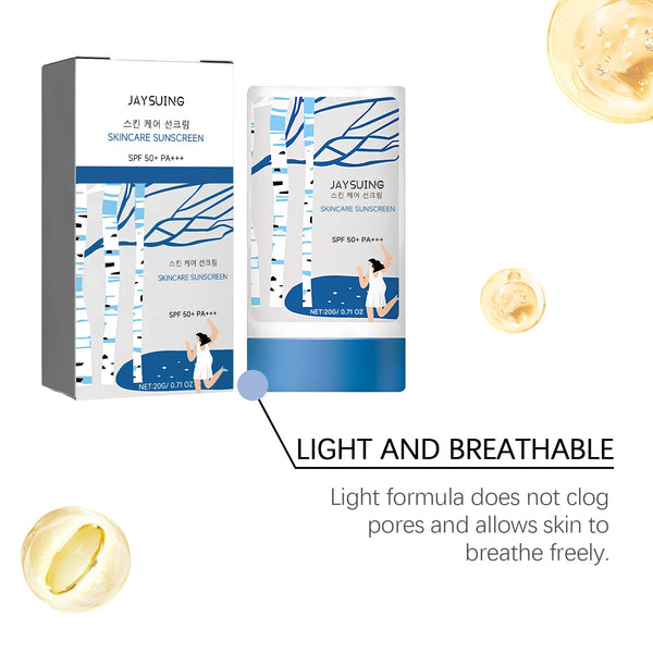 Jaysuing Skincare Sunscreen SPF 50+ Uv Protective Deep Moisturizing Anti Oxidant Non Greasy Waterproof Sunblock Stick Beauty