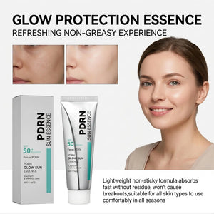SPF 50 PDRN Facial Sunscreen Essence Broad Spectrum UV Defense Waterproof Moisturizing Refreshing Non Sticky Daily Face Sun Care