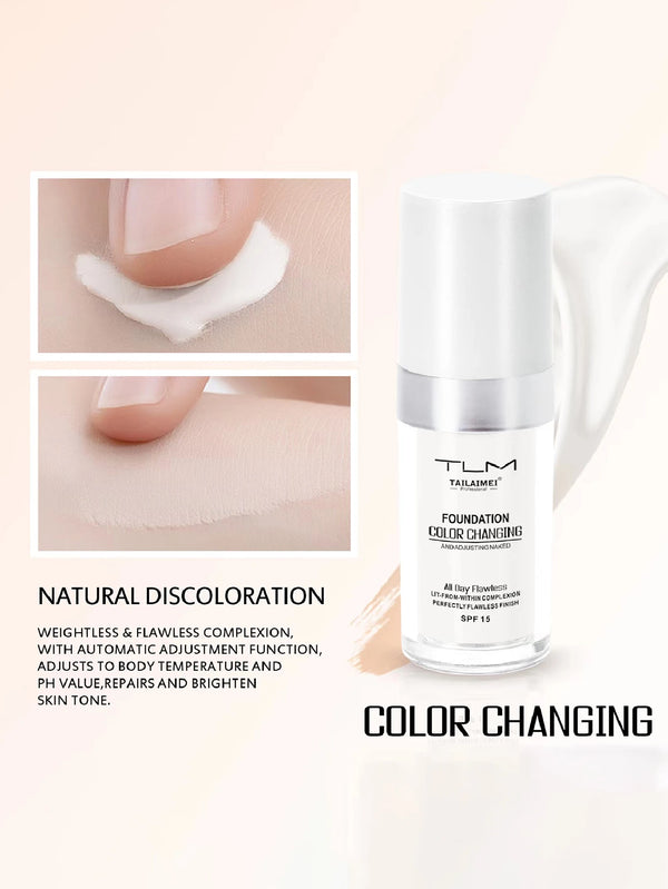 Warm Change Liquid Foundation Sunscreen Lasting Oil Control Easy To Apply Makeup Waterproof Portable