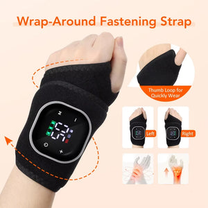 Electric Wrist Massager Heating Pad Vibration 5 Gears Hot Compress Wrist Guard Band USB Recharge Adjustable Wrist Protection