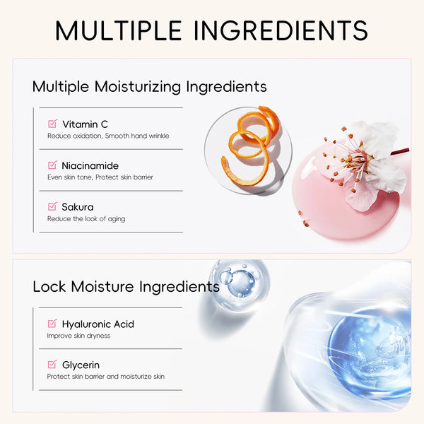 LAIKOU Japan Sakura Hand Cream 200g Long-Lasting Hydration Smooth Radiant Refreshing Scent Hand Care